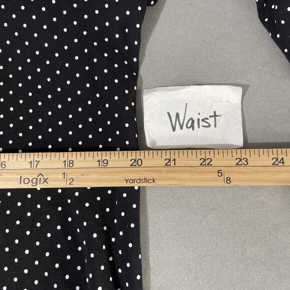 Black White Polka Dot Tee Top Womens Size XL Knit Classic Basic Cotton Preppy - Picture 9 of 10